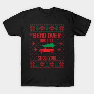 Bend Over And I'll Show You Christmas Couple Matching Family T-Shirt